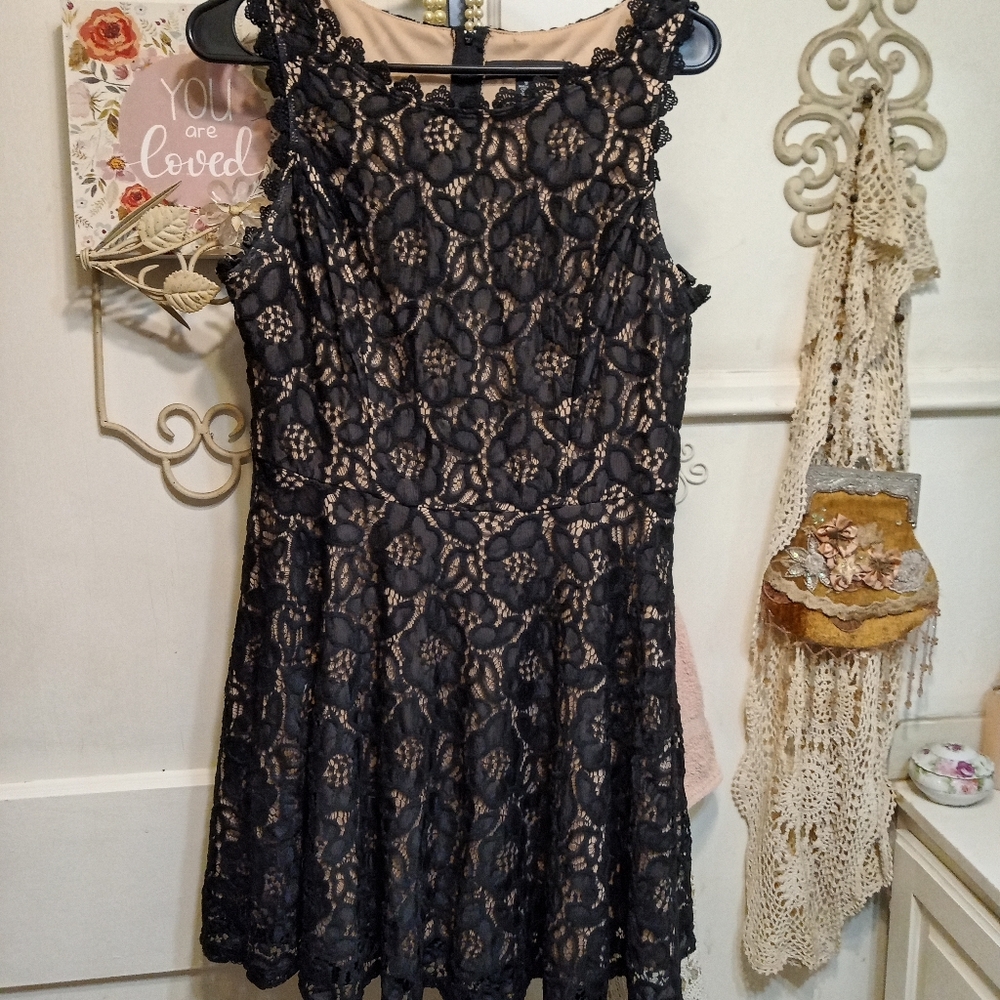 City Studio Black Lace Dress